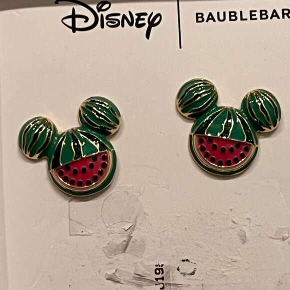 Mickey Mouse Disney BaubleBar Mickey Mouse Watermelon Stud Earrings (NEW) (w/ax) - Picture 12 of 14